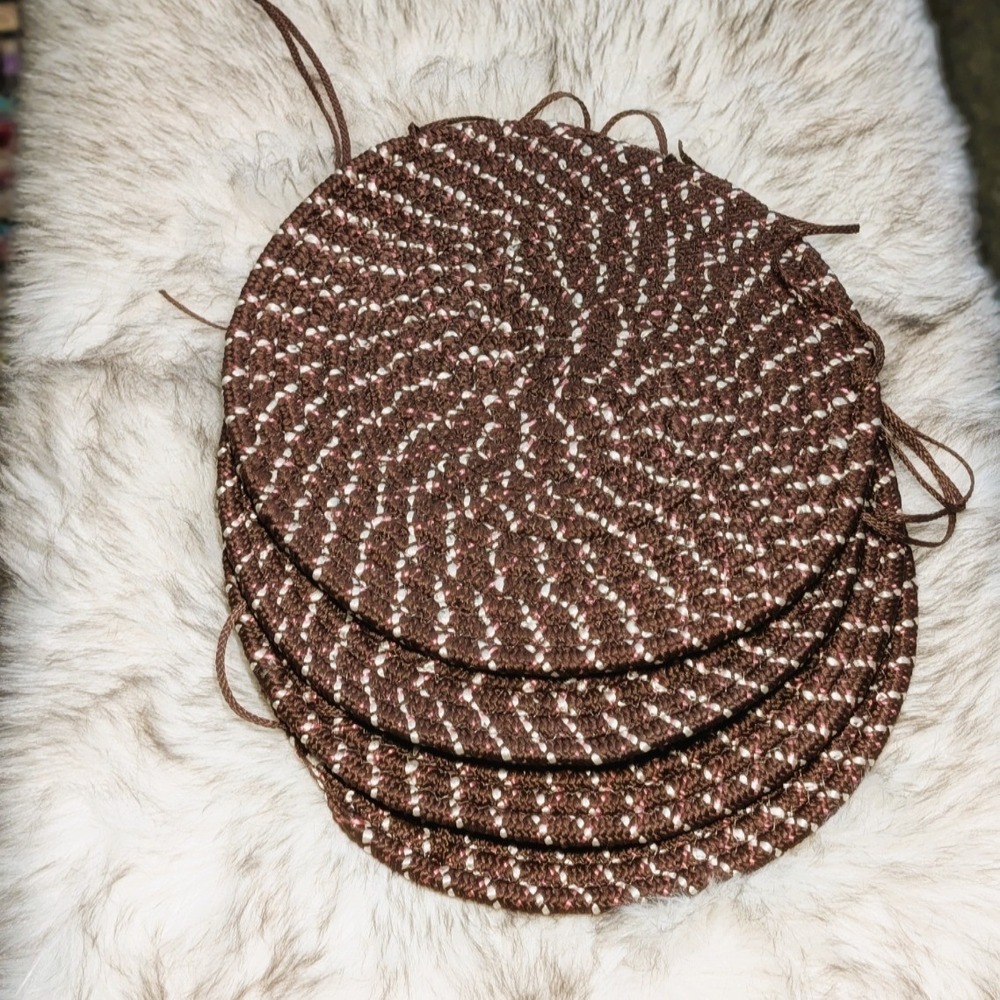 Set of Colonial Mills Chair Pads 100% Olefin Brown